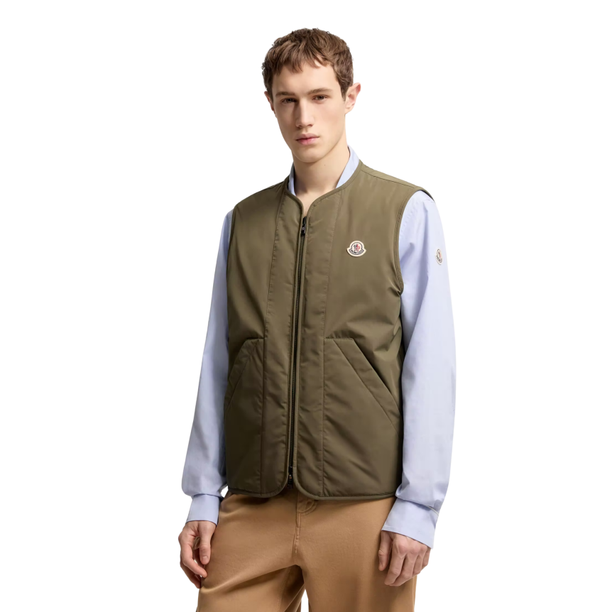 Surchemise MONCLER Roquille vert olive kaki gilet amovible