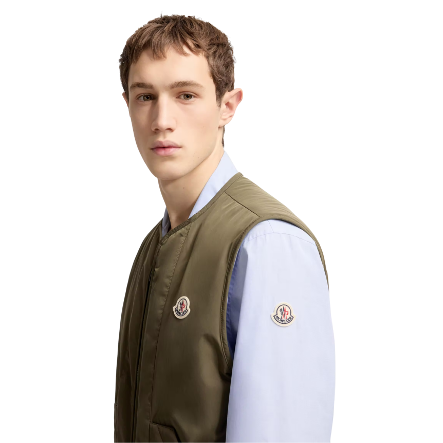 Surchemise MONCLER Roquille vert olive kaki gilet amovible