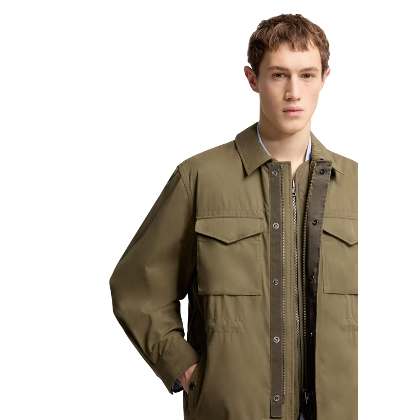 Surchemise MONCLER Roquille vert olive kaki gilet amovible