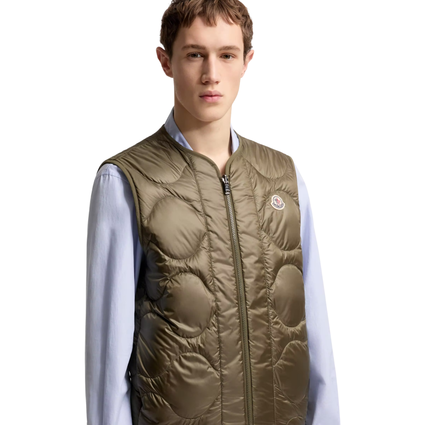 Surchemise MONCLER Roquille vert olive kaki gilet amovible