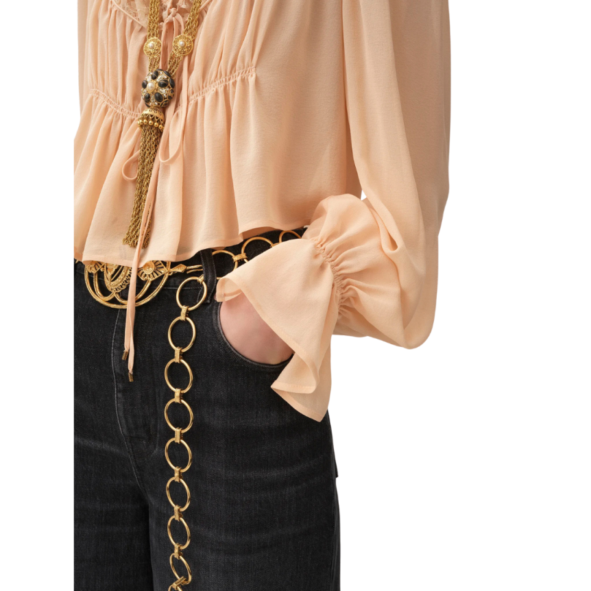 Jean taille haute CHLOE large denim coton bio noir