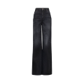 Jean taille haute large denim coton bio noir