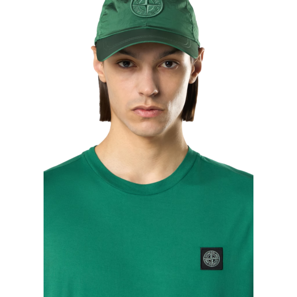T-shirt manche courte STONE ISLAND col rond coton vert gazon logo