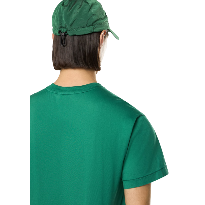 T-shirt manche courte STONE ISLAND col rond coton vert gazon logo