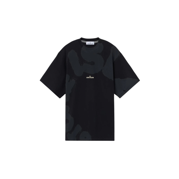 T-shirt manche courte STONE ISLAND coton noir imprimé dos Whirlwind Type Boussole