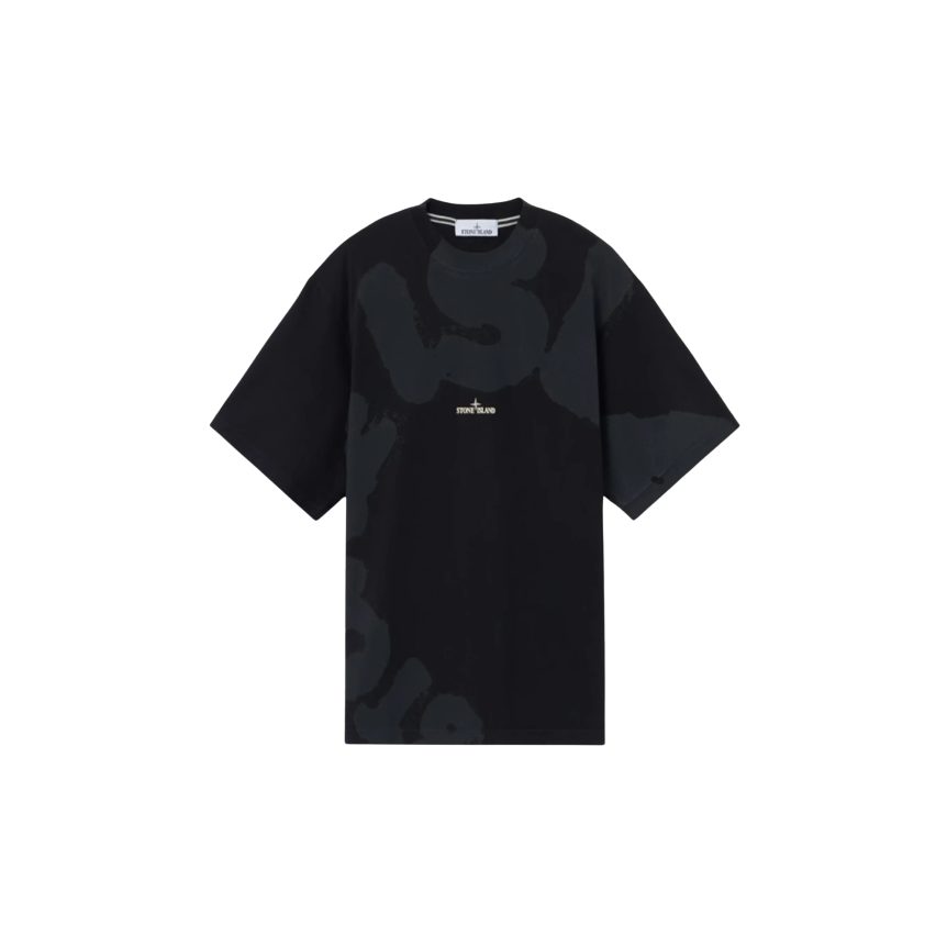 T-shirt manche courte STONE ISLAND coton noir imprimé dos Whirlwind Type Boussole
