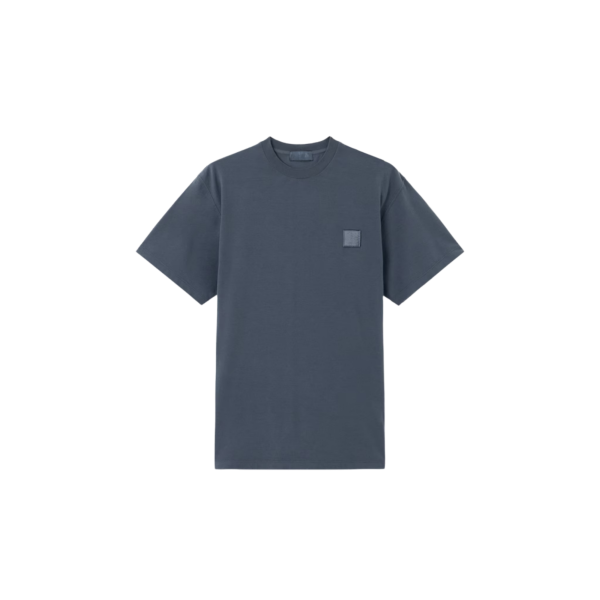 T-shirt col rond manche courte STONE ISLAND slim coton bleu ardoise Collection Ghost