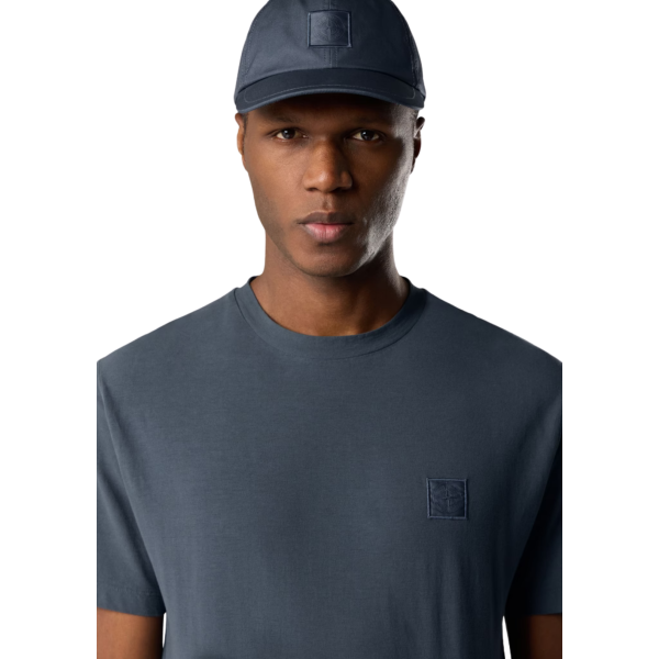 T-shirt col rond manche courte STONE ISLAND slim coton bleu ardoise Collection Ghost