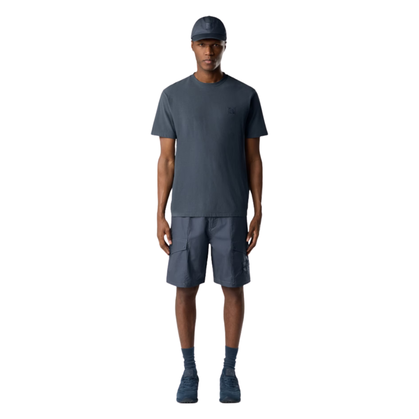 T-shirt col rond manche courte STONE ISLAND slim coton bleu ardoise Collection Ghost