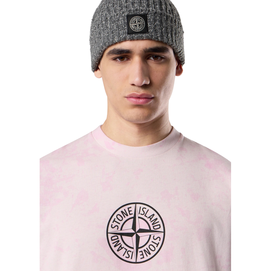 T-shirt manche courte STONE ISLAND coton rose imprimé Paintball dos