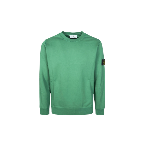 Sweat-shirt ras-du-cou STONE ISLAND regular manche raglan coton vert gazon