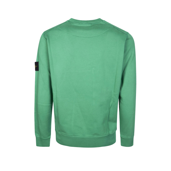 Sweat-shirt ras-du-cou STONE ISLAND regular manche raglan coton vert gazon