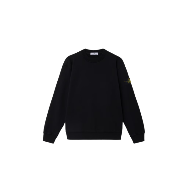 Sweat-shirt STONE ISLAND ras-du-cou regular manche raglan coton noir