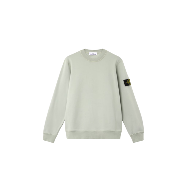Sweat-shirt STONE ISLAND ras-du-cou regular manche raglan coton vert sauge