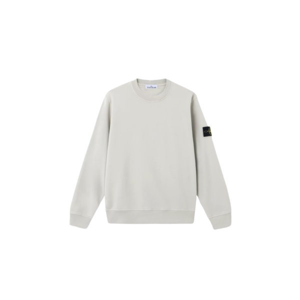 Sweat-shirt STONE ISLAND ras-du-cou regular manche raglan coton gris perle