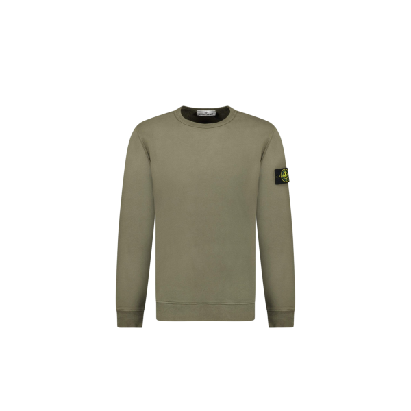 Sweat-shirt STONE ISLAND ras-du-cou regular manche raglan coton kaki