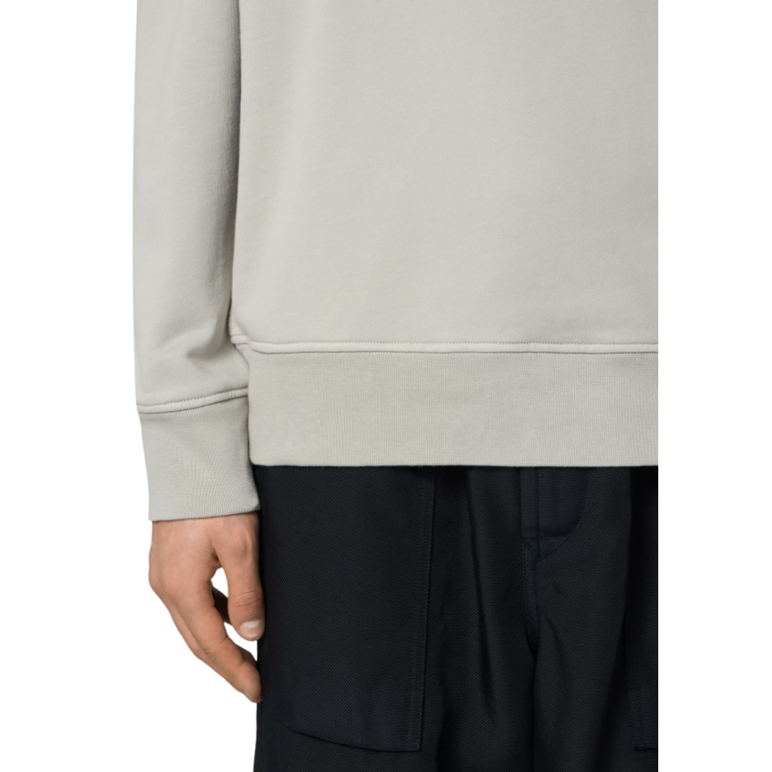 Sweat-shirt STONE ISLAND ras-du-cou regular manche raglan coton gris perle