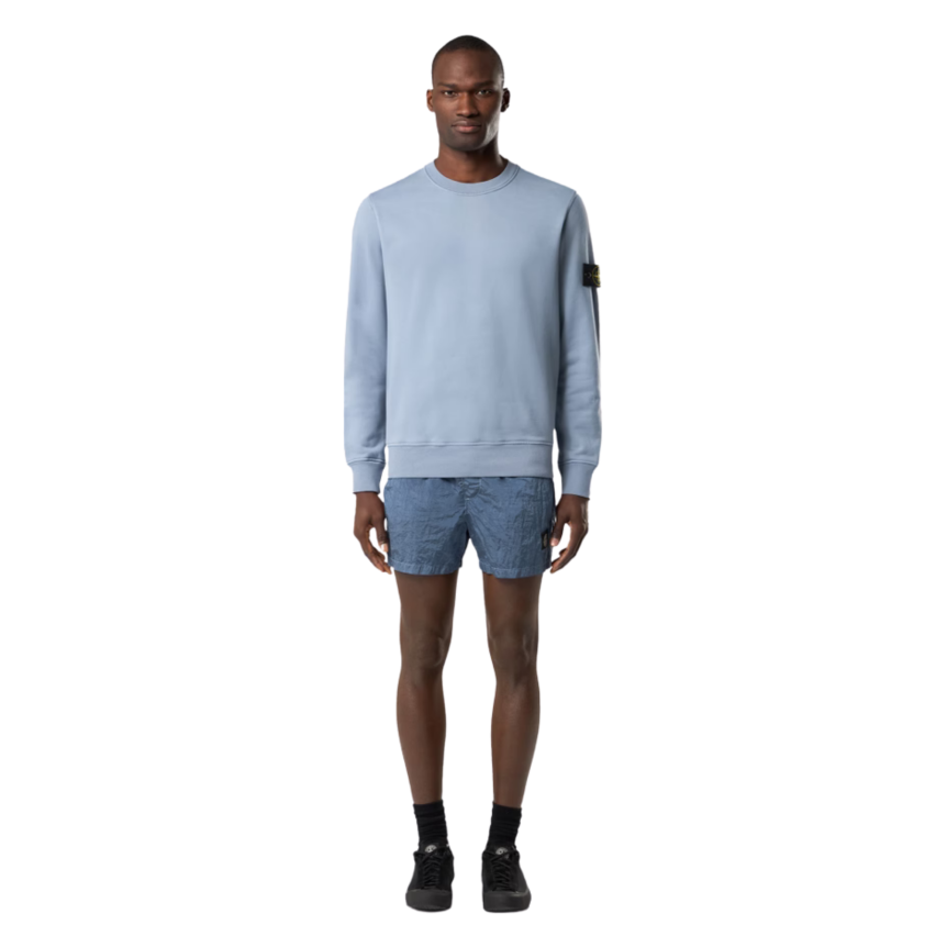 Sweat-shirt ras-du-cou STONE ISLAND regular manche raglan coton bleu