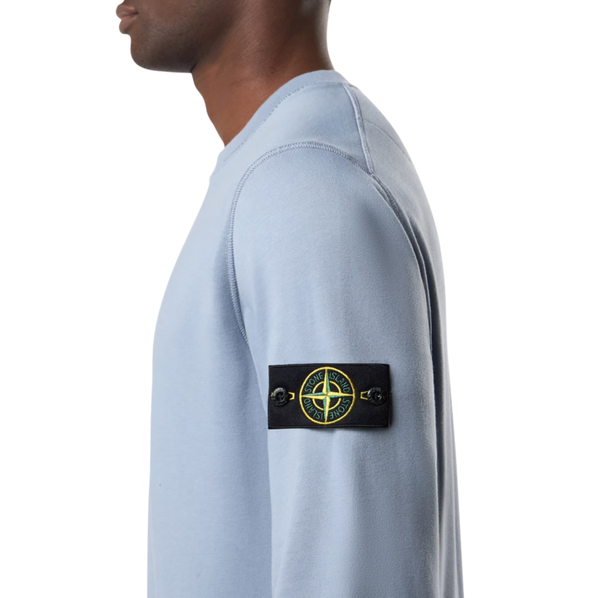 Sweat-shirt ras-du-cou STONE ISLAND regular manche raglan coton bleu