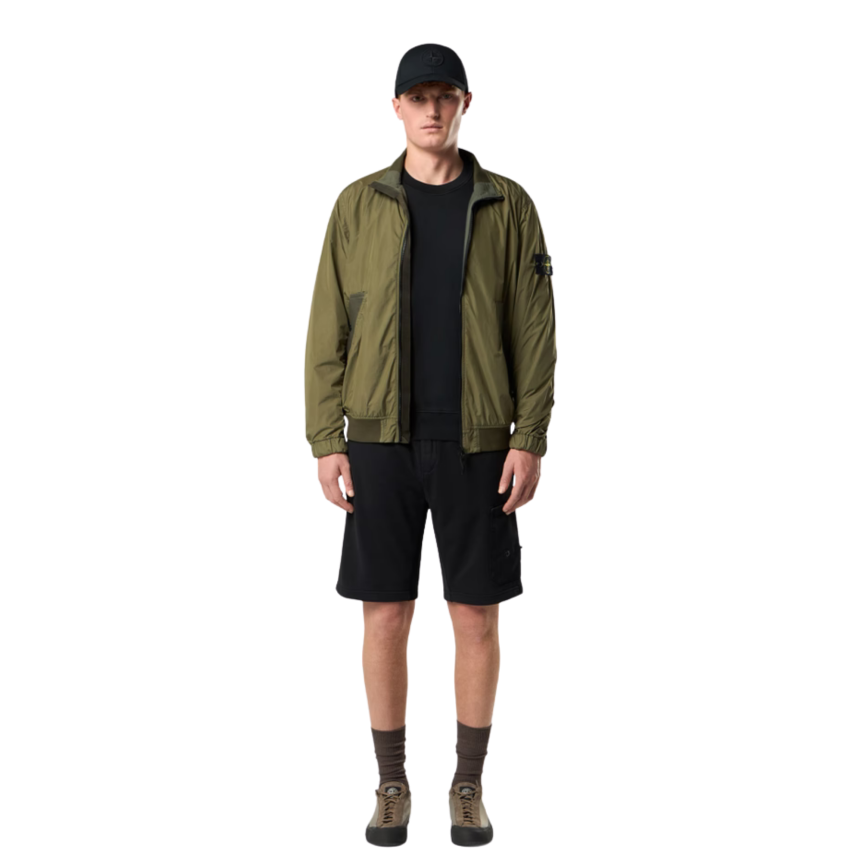 Sweat-shirt STONE ISLAND ras-du-cou regular manche raglan coton noir