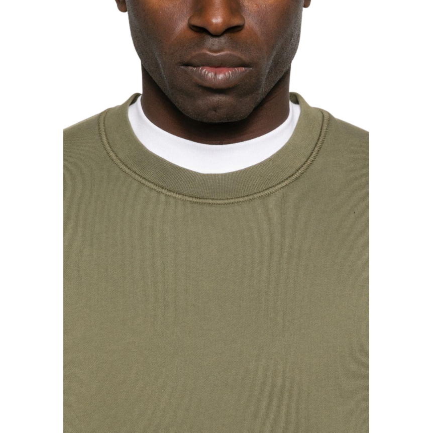 Sweat-shirt STONE ISLAND ras-du-cou regular manche raglan coton kaki