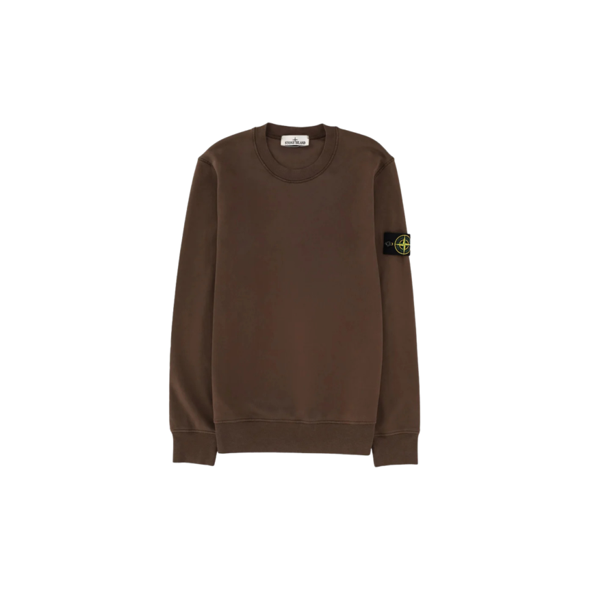 Sweat-shirt ras-du-cou STONE ISLAND regular manche raglan coton marron
