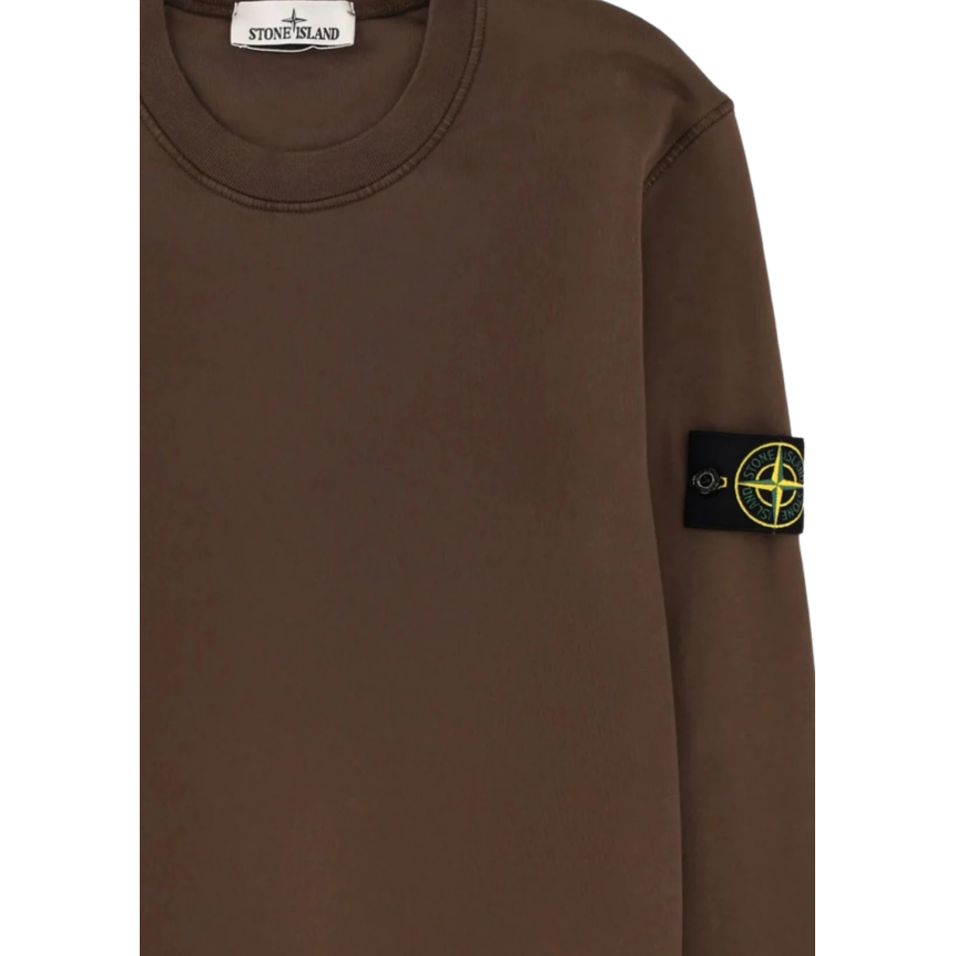 Sweat-shirt ras-du-cou STONE ISLAND regular manche raglan coton marron