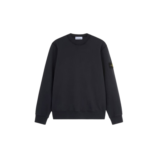 Sweat-shirt ras-du-cou STONE ISLAND regular manche raglan coton bleu marine