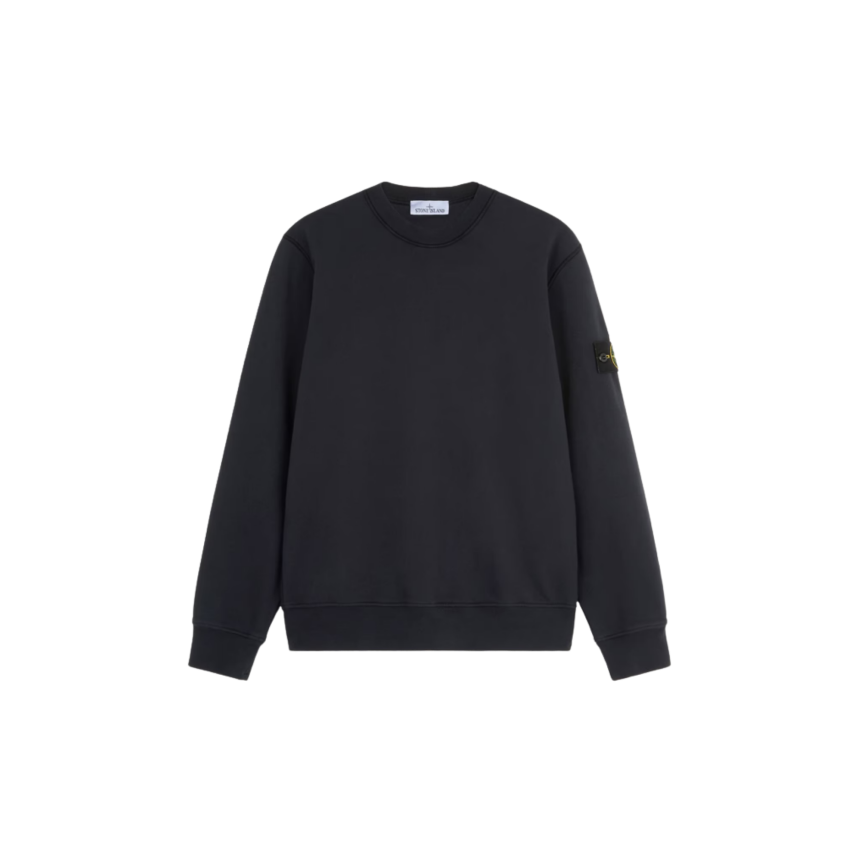 Sweat-shirt ras-du-cou STONE ISLAND regular manche raglan coton bleu marine