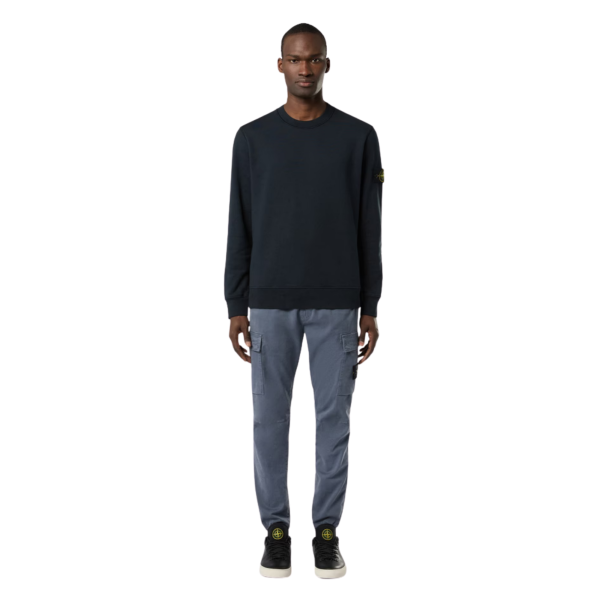 Sweat-shirt ras-du-cou STONE ISLAND regular manche raglan coton bleu marine