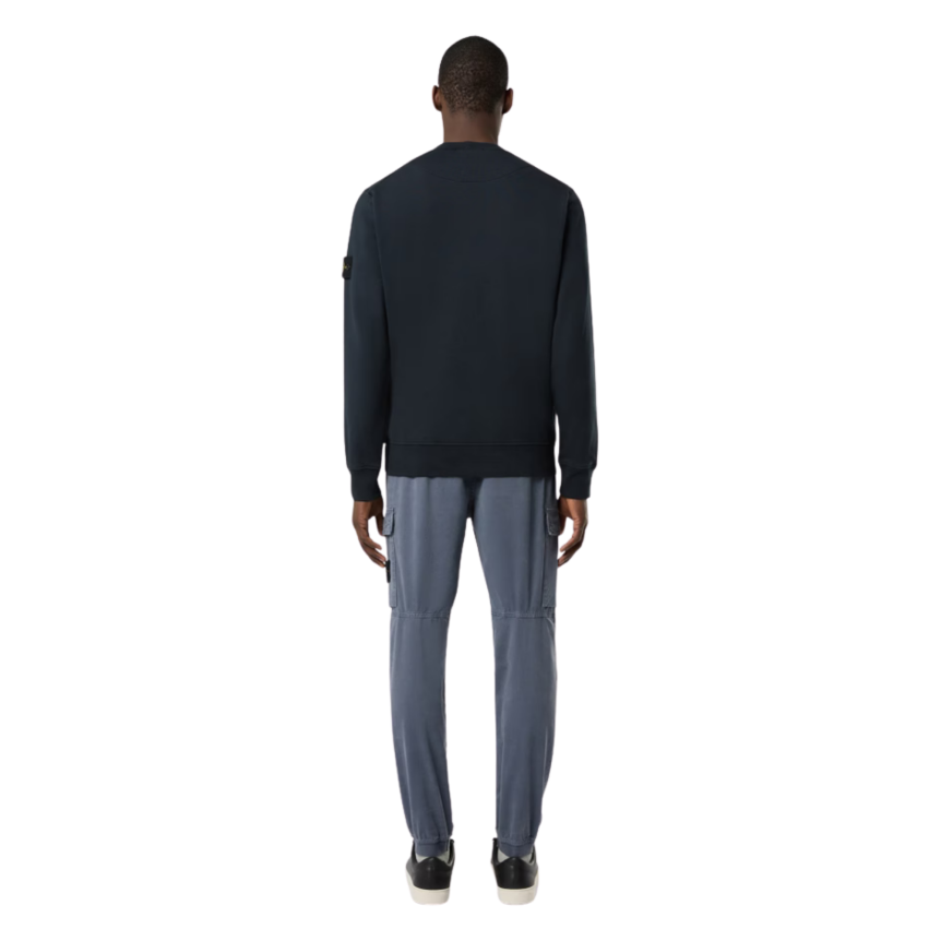 Sweat-shirt ras-du-cou STONE ISLAND regular manche raglan coton bleu marine