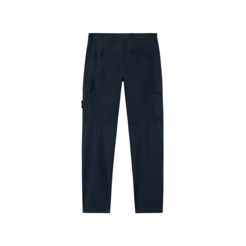 Pantalon cargo STONE ISLAND coupe fuselée regular coton bleu marine