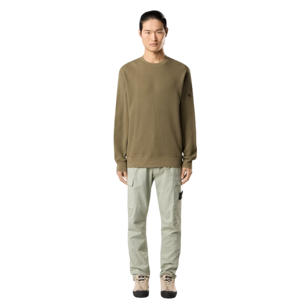 Pantalon cargo STONE ISLAND coupe fuselée regular coton vert sauge