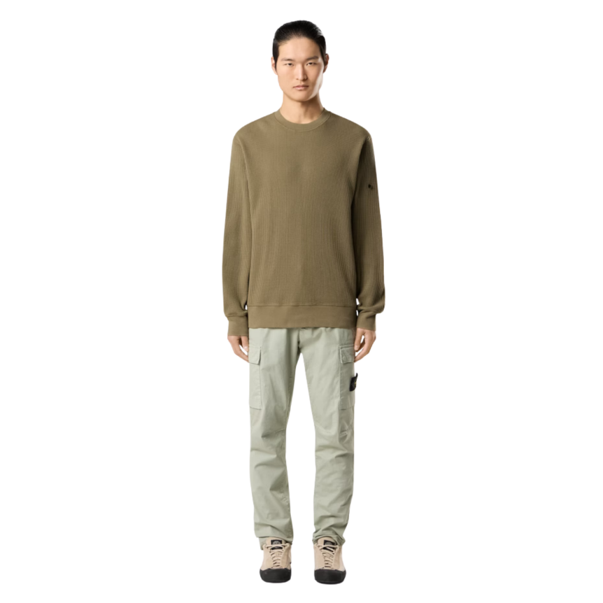 Pantalon cargo STONE ISLAND coupe fuselée regular coton vert sauge