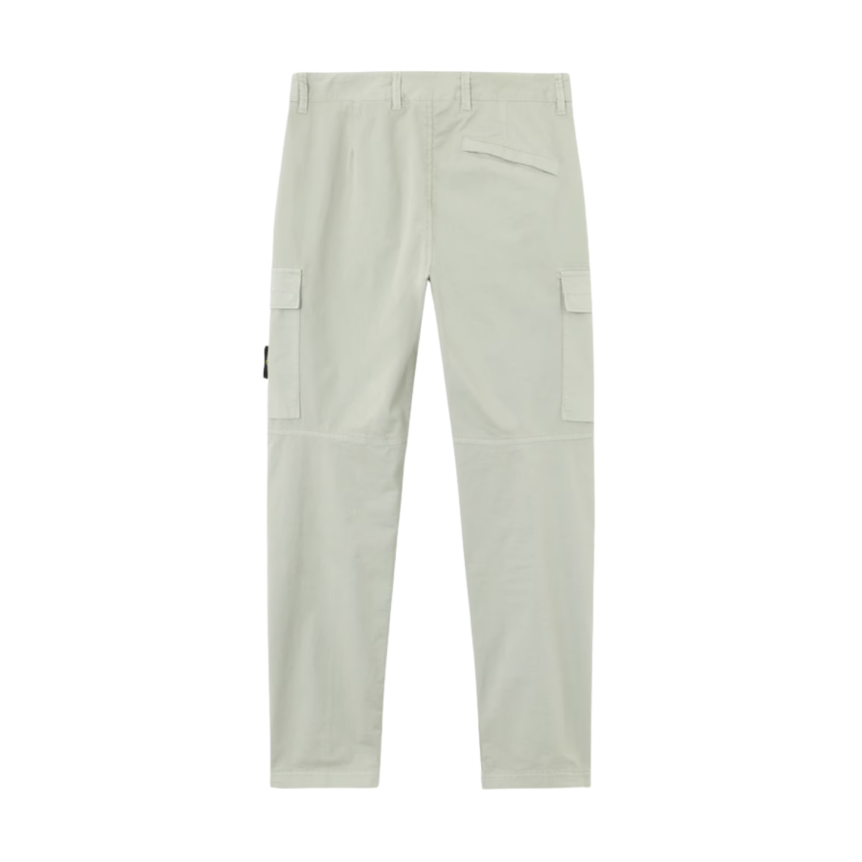 Pantalon cargo STONE ISLAND coupe fuselée regular coton vert sauge