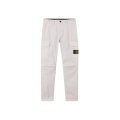 Pantalon cargo coupe fuselée regular coton gris perle