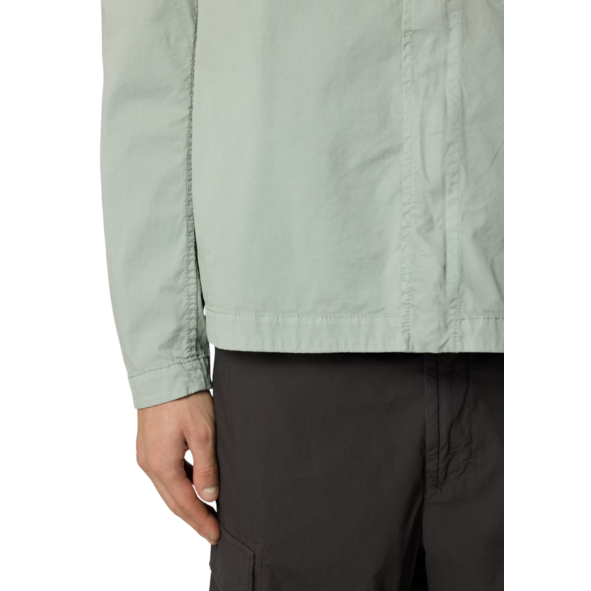 Surchemise STONE ISLAND en sergé de coton bio extensible vert sauge