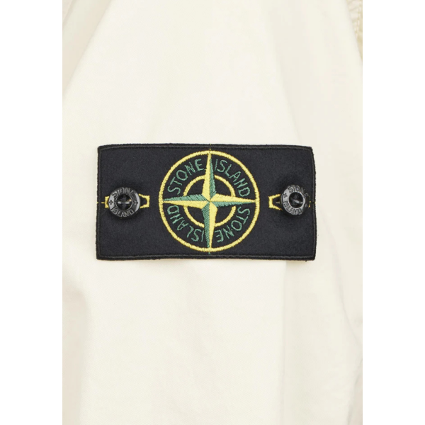 Surchemise STONE ISLAND en sergé de coton bio extensible écru