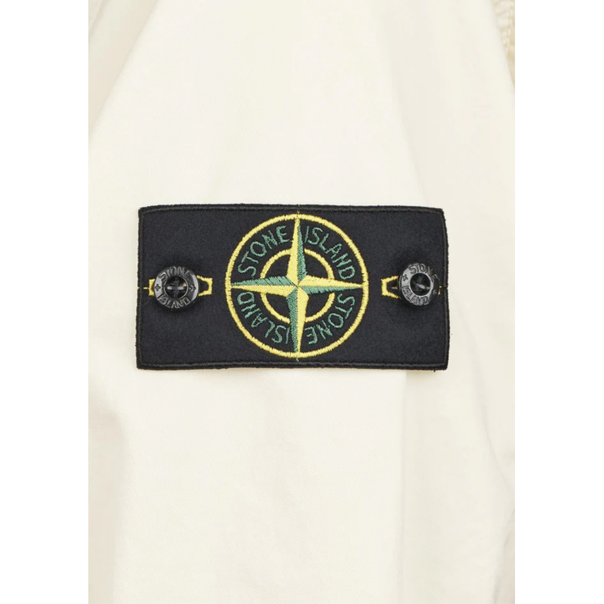 Surchemise STONE ISLAND en sergé de coton bio extensible écru