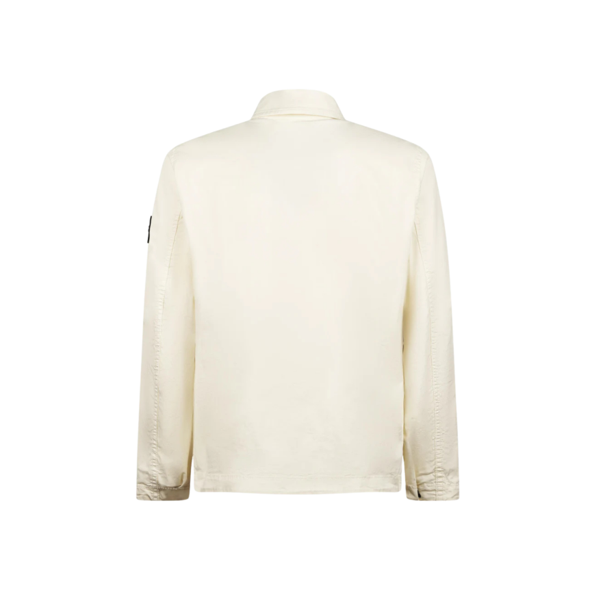 Surchemise STONE ISLAND en sergé de coton bio extensible écru