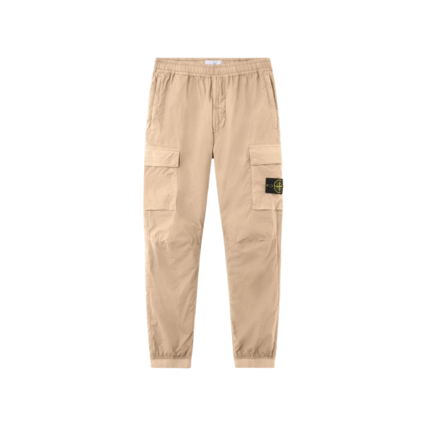 Pantalon cargo STONE ISLAND coton sable cheville taille élastique