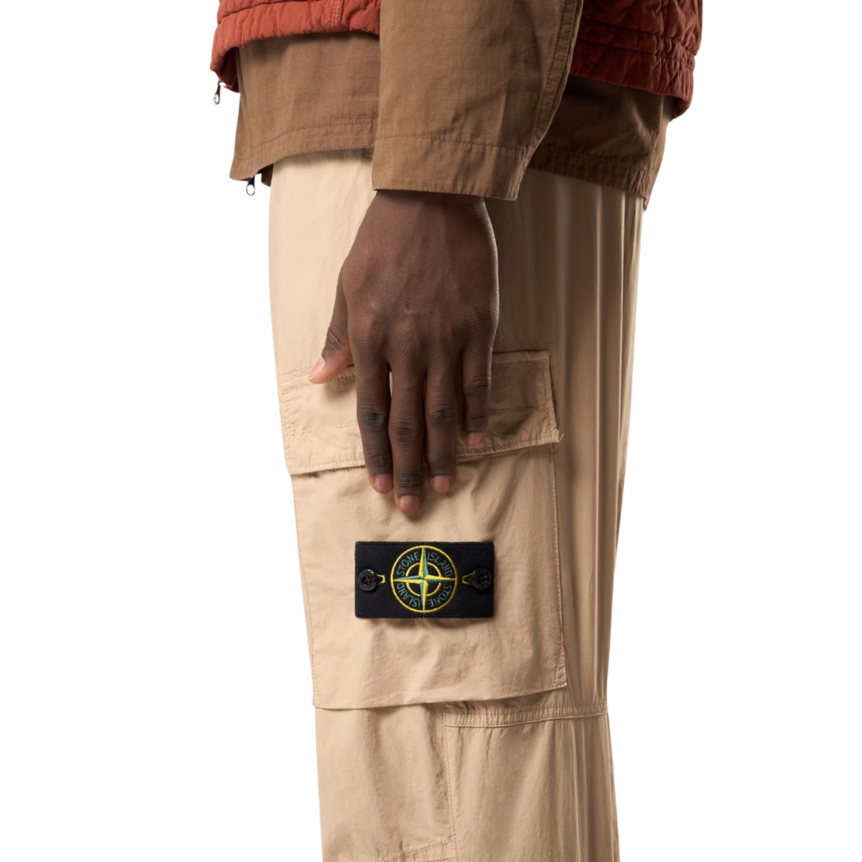 Pantalon cargo STONE ISLAND coton sable cheville taille élastique