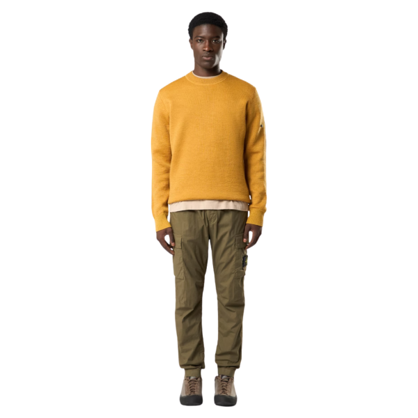 Pantalon cargo STONE ISLAND coton kaki cheville taille élastique