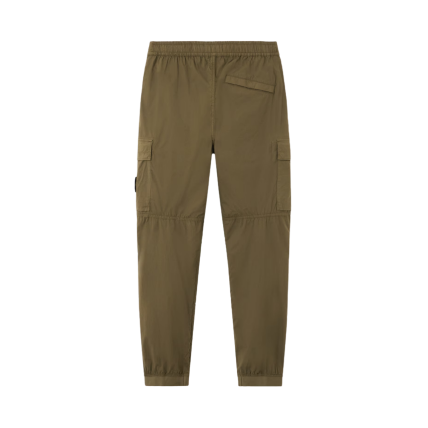Pantalon cargo STONE ISLAND coton kaki cheville taille élastique