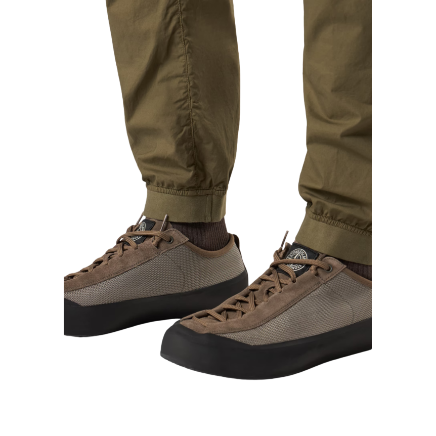 Pantalon cargo STONE ISLAND coton kaki cheville taille élastique
