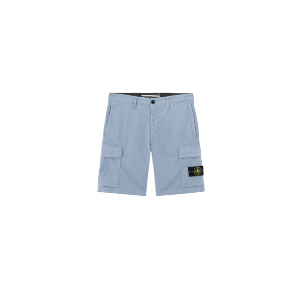 Bermuda cargo STONE ISLAND coupe regular à poches zippées coton bleu gris