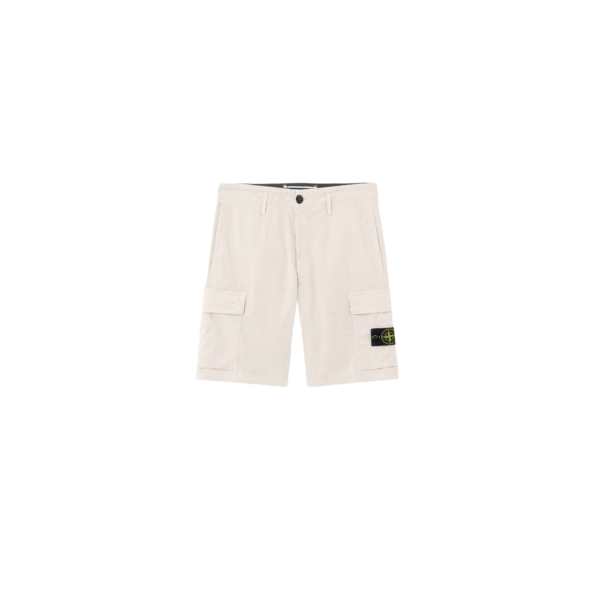 Bermuda cargo STO?NE ISLAND coupe regular à poches zippées coton  gris perle