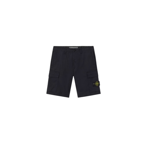 Bermuda cargo STONE ISLAND coupe regular à poches zippées coton bleu marine