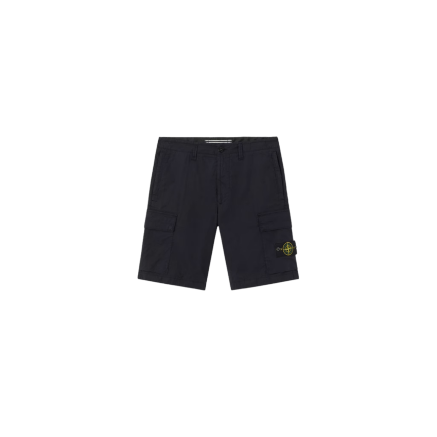 Bermuda cargo STONE ISLAND coupe regular à poches zippées coton bleu marine