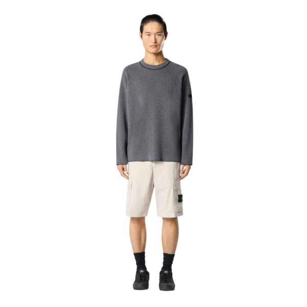 Bermuda cargo STO?NE ISLAND coupe regular à poches zippées coton  gris perle